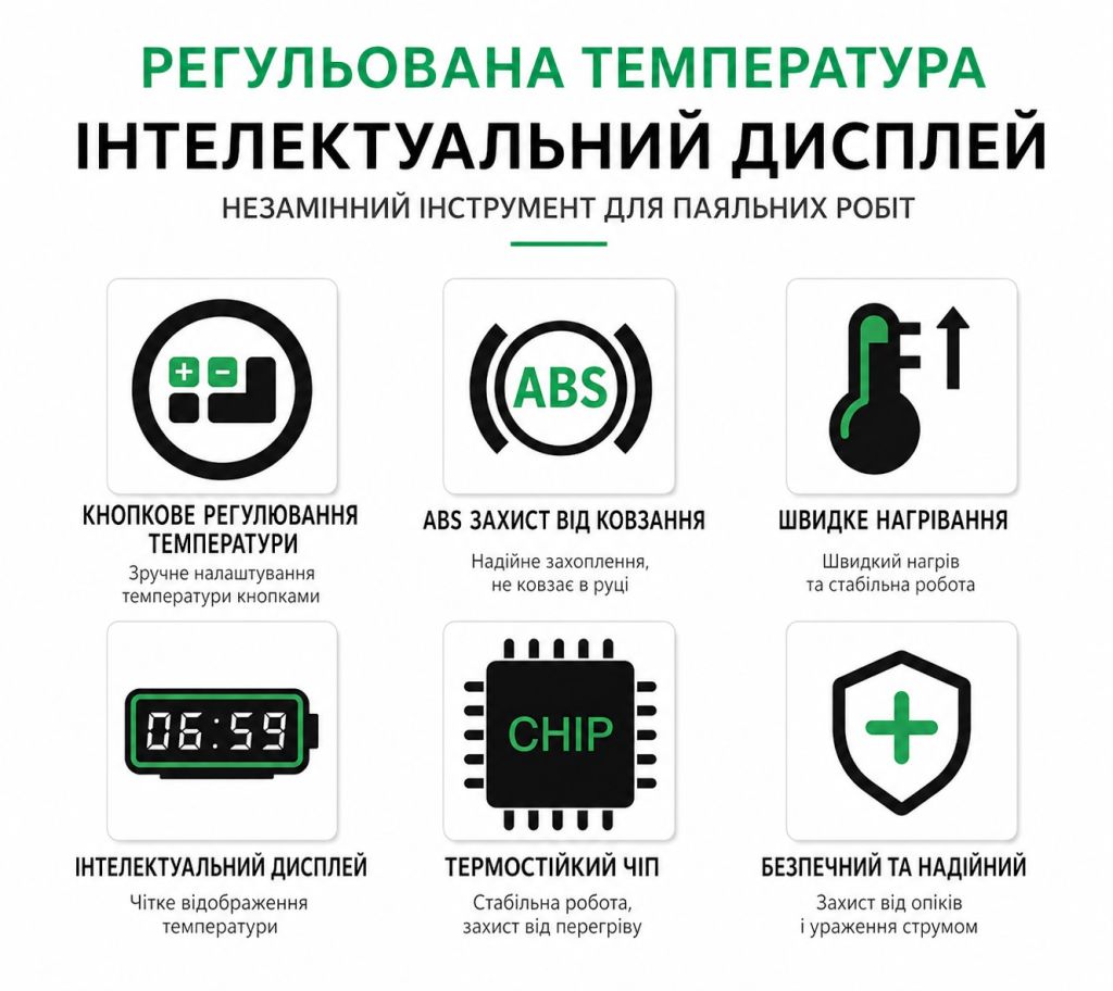 Паяльник 80Вт з регулюванням температури 80W 909С з керамічним нагрівачем - фото фото фото 4