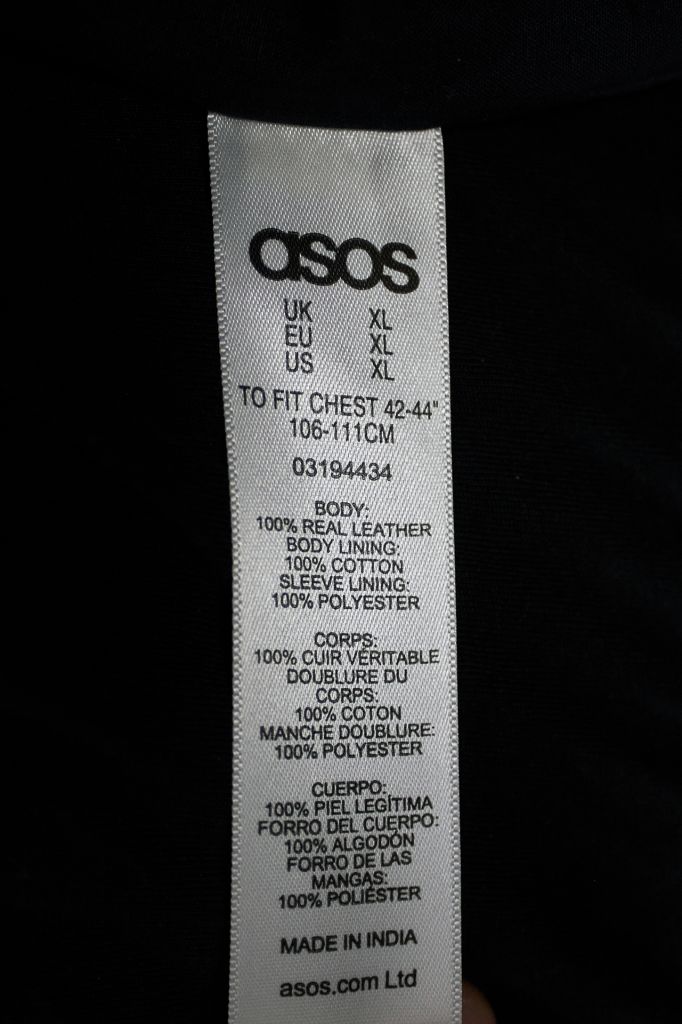 Мужская кожаная темно-синяя куртка asos - фото фото фото 11