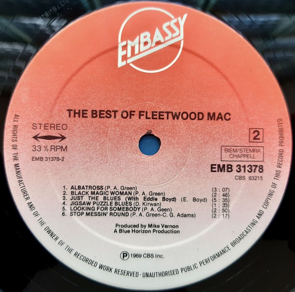 Fleetwood Mac - The Best Of - 1968-69.  (LP). 12. Vinyl. Пластинка. Netherlands. - фото фото фото 3