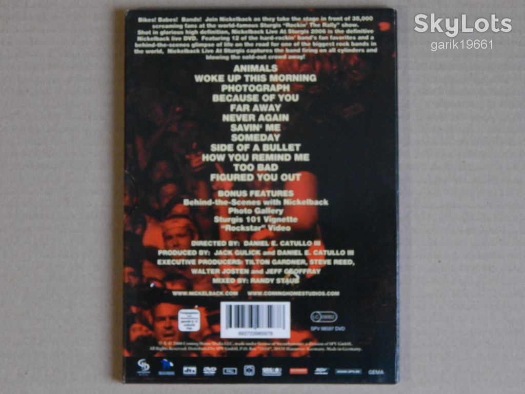 Nickelback ‎– Live At Sturgis 2006 (DVD, Unofficial Release, Digipak) - фото фото фото 1
