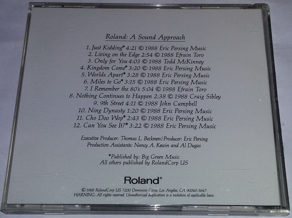 ERIC PERSING Roland: A Sound Approach CD US - фото фото фото 2