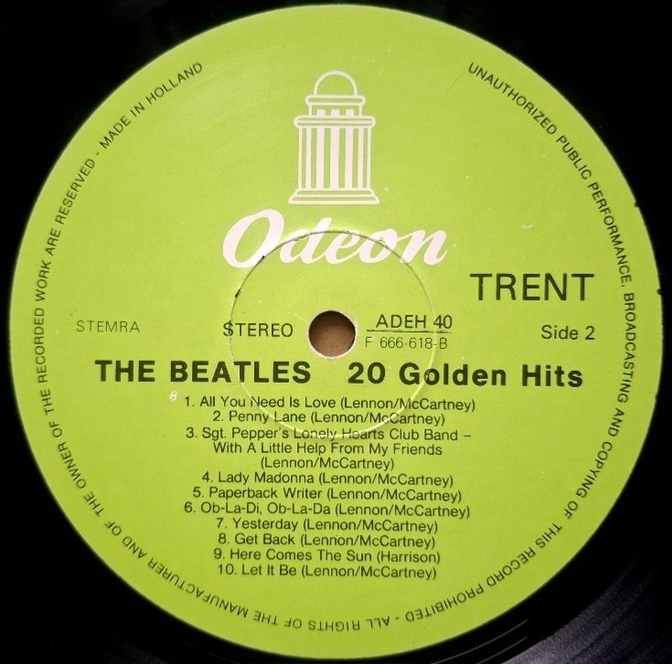The Beatles - 20 Golden Hits - 1963-70.  (LP). 12. Vinyl. Пластинка. Nitherlands. - фото фото фото 2