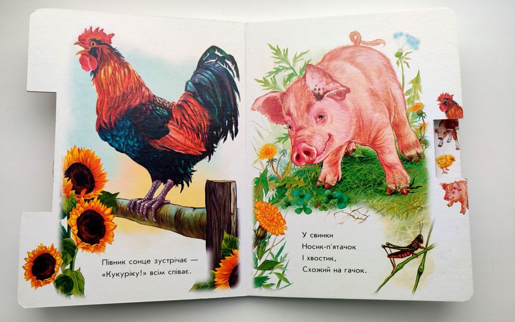 Олеся Квітка. На подвір'ї. Малятам про звіряток. Книжка - картонка. Харків: Ранок 2018р. - фото фото фото 3