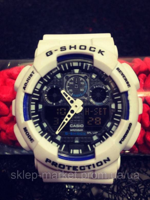Casio G-Shock GA 100 белый с черным white black - фото фото фото 0