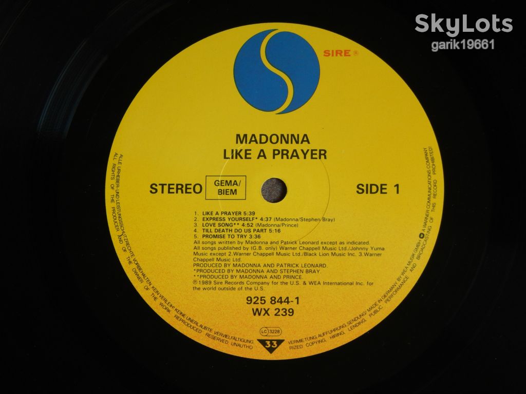 Madonna - Like A Prayer   (Sire ‎– 925 844-1, Germany) insert EX+/NM- - фото фото фото 3