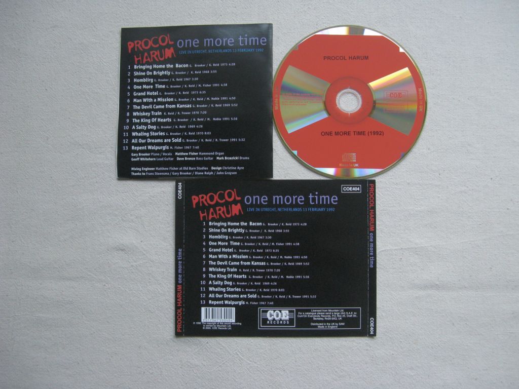 CD Procol Harum. One More Time. 1992. - фото фото фото 2