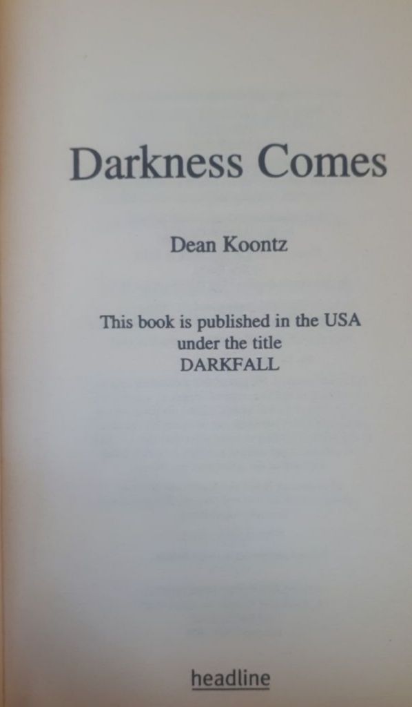 Darkness Comes Darkfall Dean Koontz English на Английском книга - фото фото фото 1