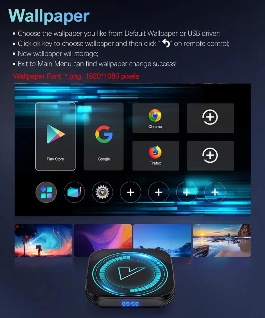TV BOX смарт приставка VONTAR 4/32 Гб Allwinner H618 Android 12 - фото фото фото 3