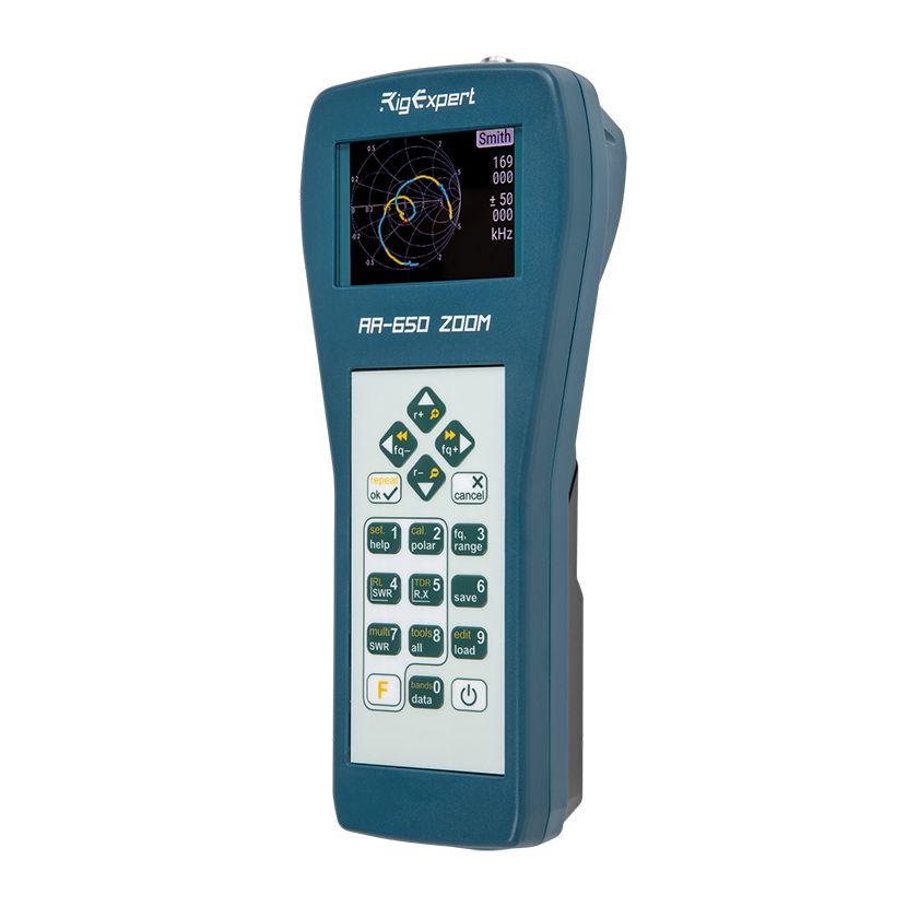 RigExpert AA-650 ZOOM – Аналізатор антен і кабелів  (0,1–650 МГц, TFT, BLE, USB) - фото фото фото 4