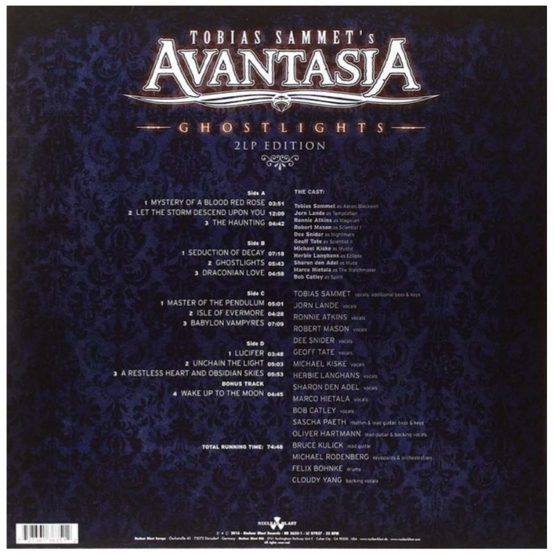 Avantasia - Ghostights - 2016.  (2LP). Coloured Vinyl. Пластинки. Germany. S/S. - фото фото фото 1
