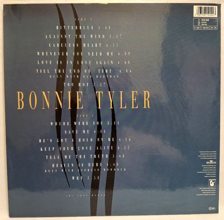 Bonnie Tyler - Bitterblue - 1991.   (LP). 12. Vinyl. Пластинка. Germany. - фото фото фото 1