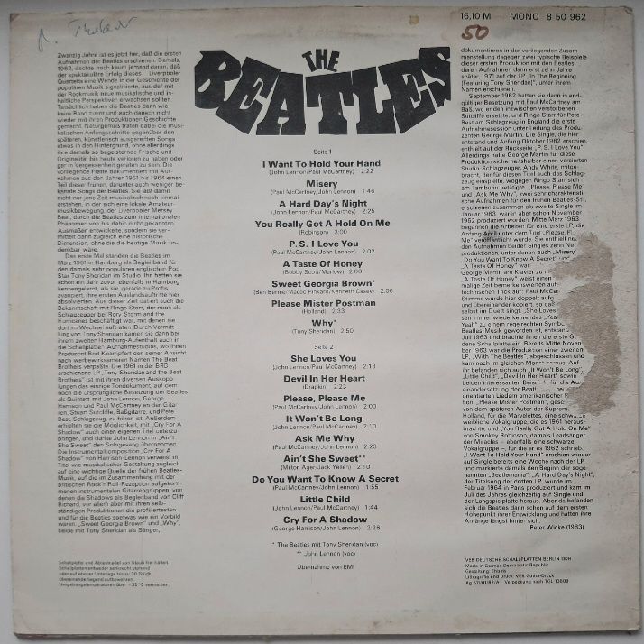 The Beatles - Compilation - 1962-64.  (LP). 12. Vinyl. Пластинка. DDR. Amiga. - фото фото фото 1