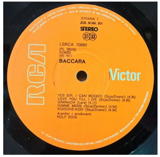 Baccara - Baccara - 1977.  (LP). 12. Vinyl. Пластинка. Yugoslavia. - фото фото фото 2