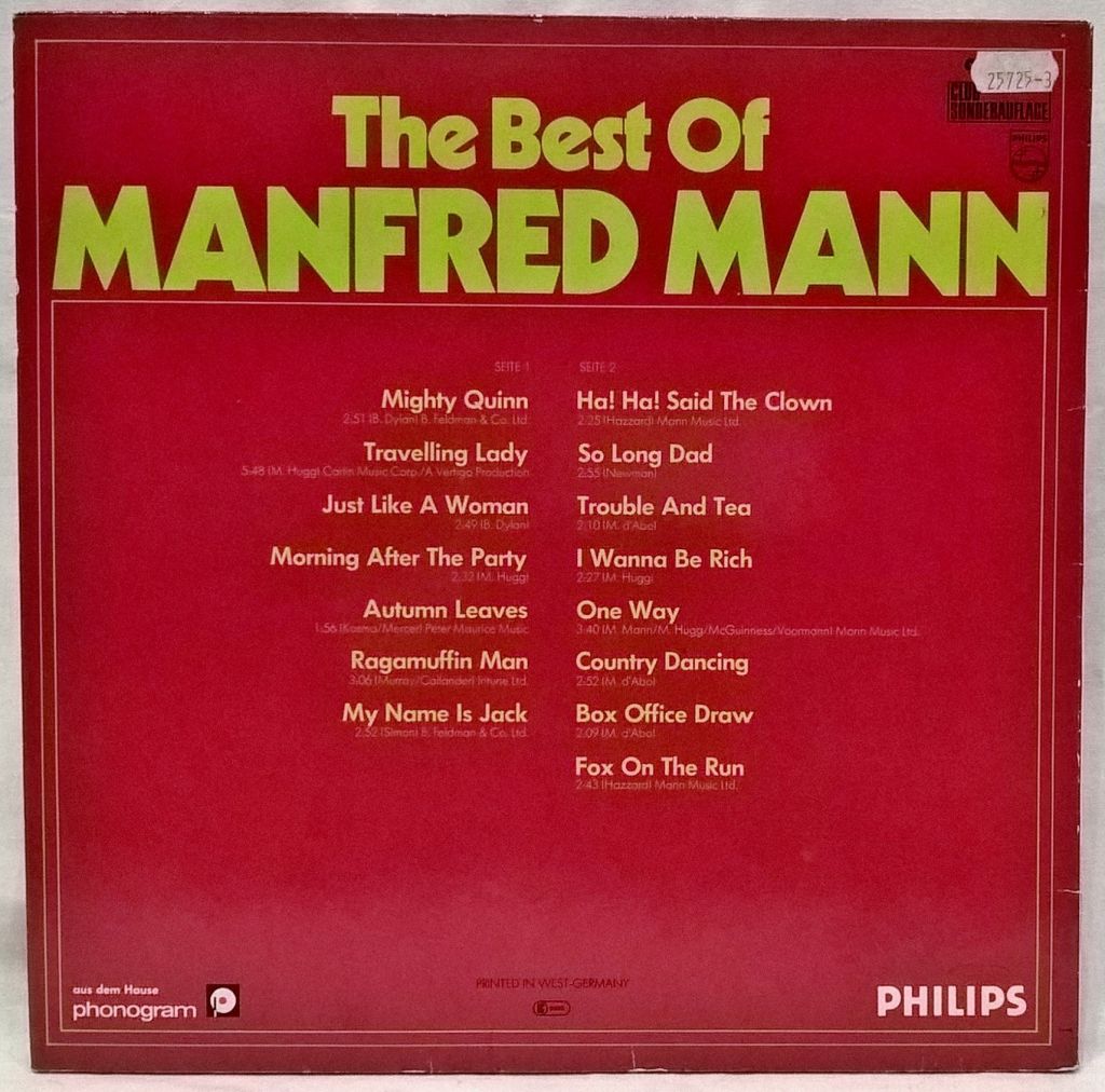 Manfred Mann - The Best Of - 1964-68.    (LP). 12. Vinyl. Пластинка. Germany - фото фото фото 1