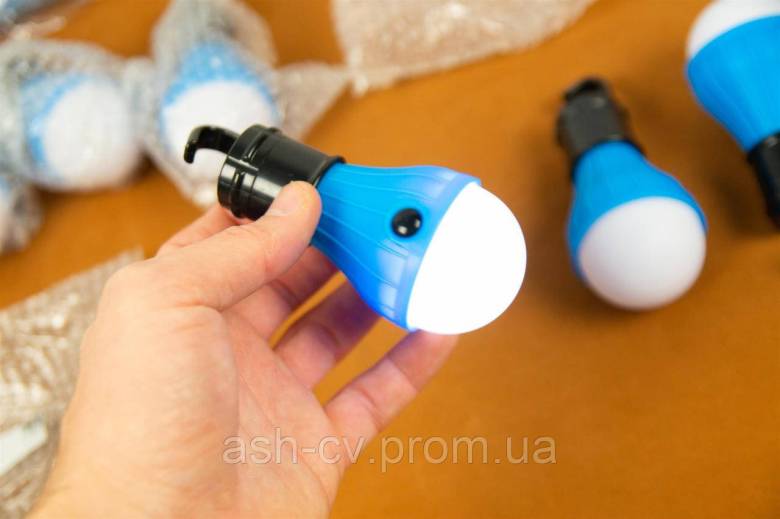 LED ліхтар у формі лампочки Camping Light Bulb Blue (3хAAA) - фото фото фото 6