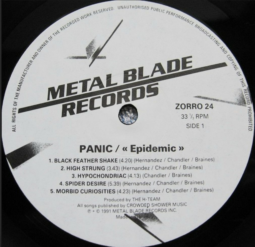 Panic - Epidemic - 1991.  (LP). 12. Vinyl. Пластинка. France. Rare - фото фото фото 2