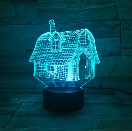 Казковий будиночок багатоквтна лампа 3d візуальні світлодіодні нічні вогні для дітей нічник - фото фото фото 3