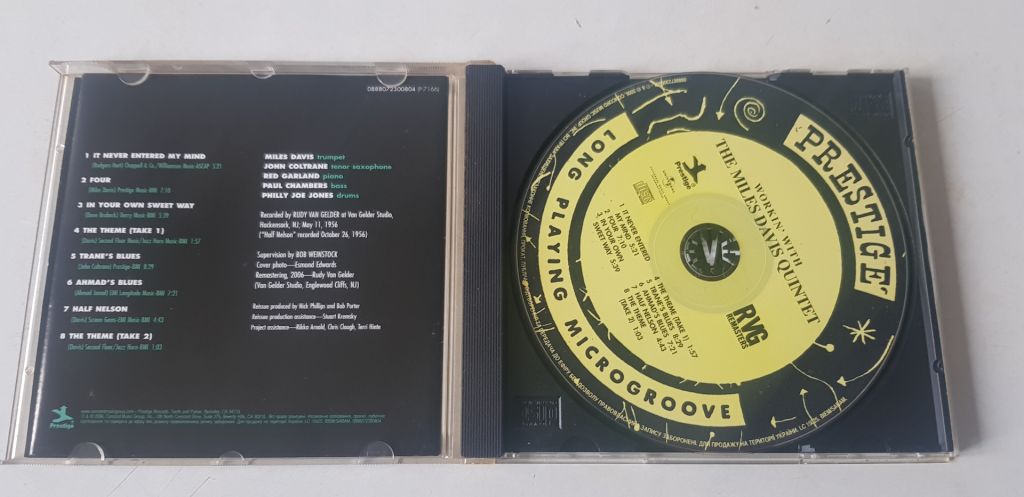 Miles Davis Workin' CD ліцензія - фото фото фото 2