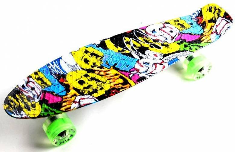 Penny Board "Fish" Joker Светящиеся колеса (PFO021) - фото фото фото 5