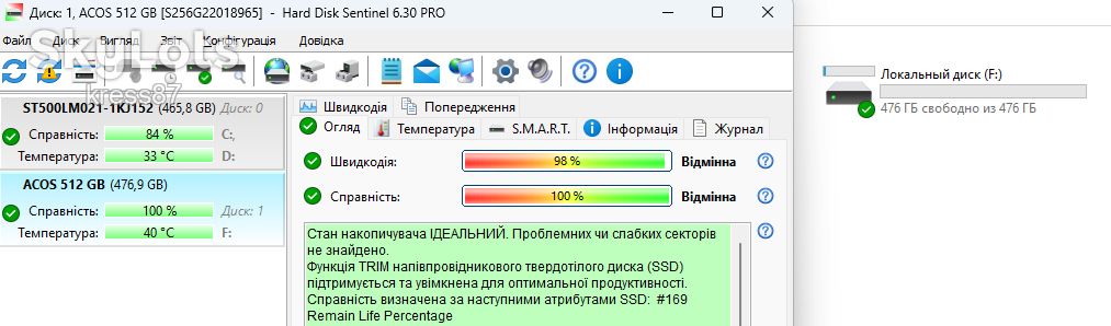 SSD диск 2.5" ACOS 512 GB от 1ГРН!!! - фото фото фото 2