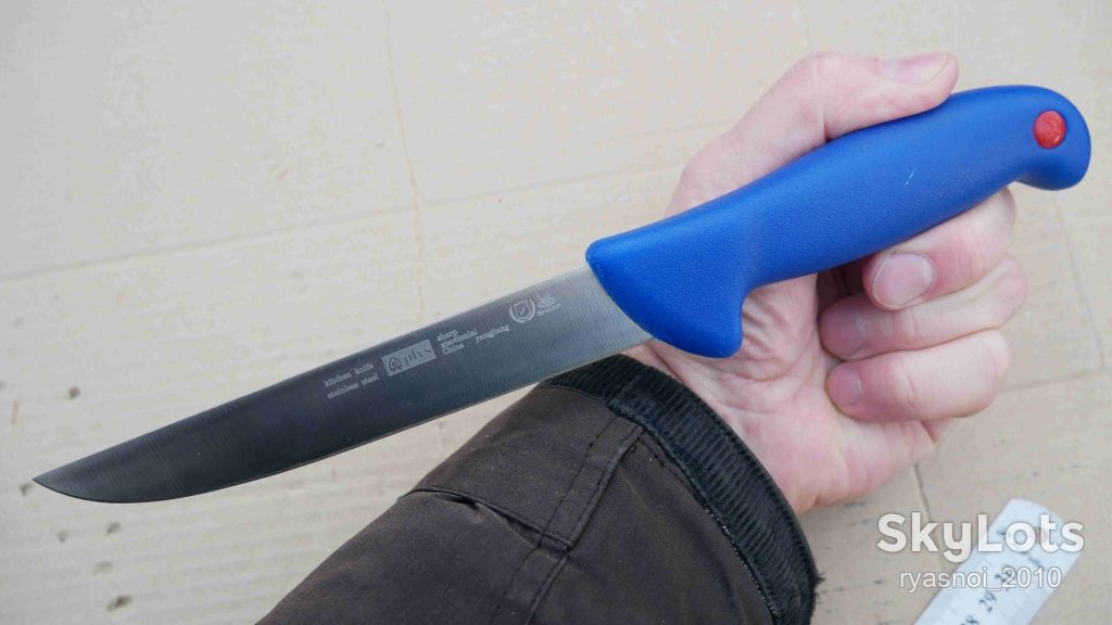 Plys TZHS901 D5, Plastic blue, 40Cr13 Satin, Kitchen Knife, Fixed - фото фото фото 4