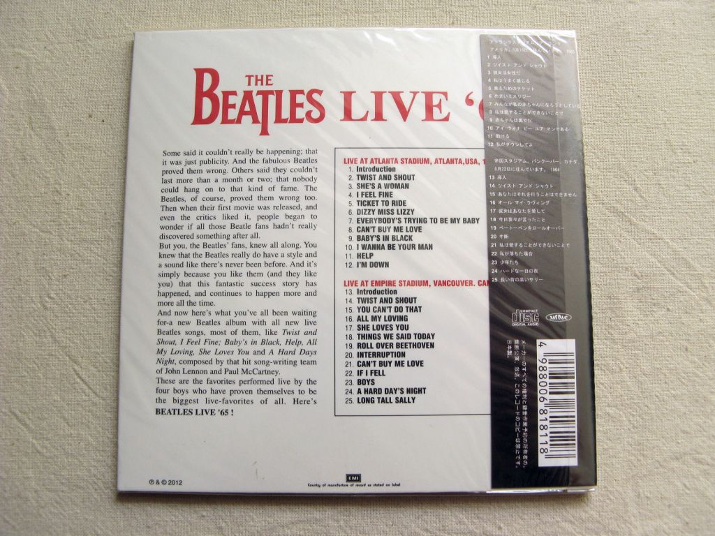 CDLP Beatles. Live '65. - фото фото фото 1
