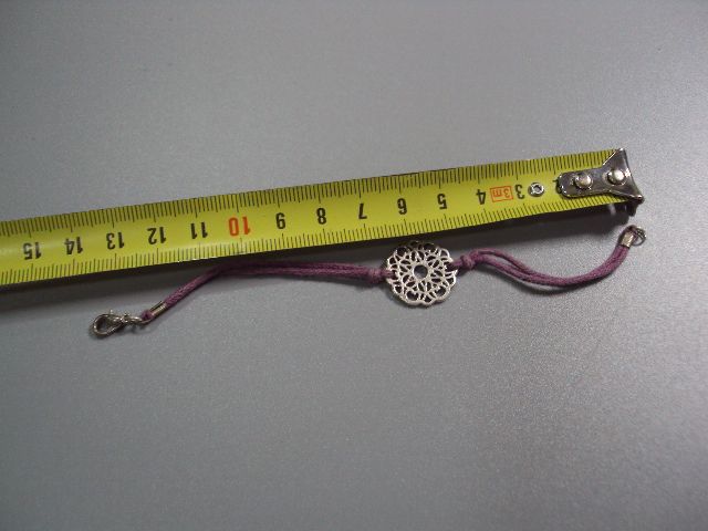 Бижутерия женский браслет цветок цветочек на шнурке б/у длина 13,5-14 см №11199 - фото фото фото 1