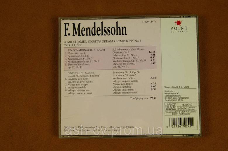 Музичний диск CD. Класика. MENDELSSOHN - фото фото фото 7