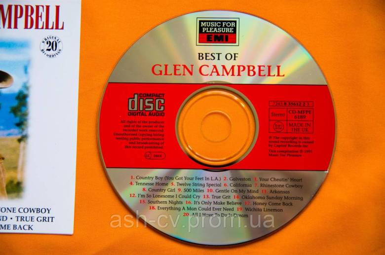Музичний диск CD. The best of CLEN CAMPBELL 1995 - фото фото фото 3