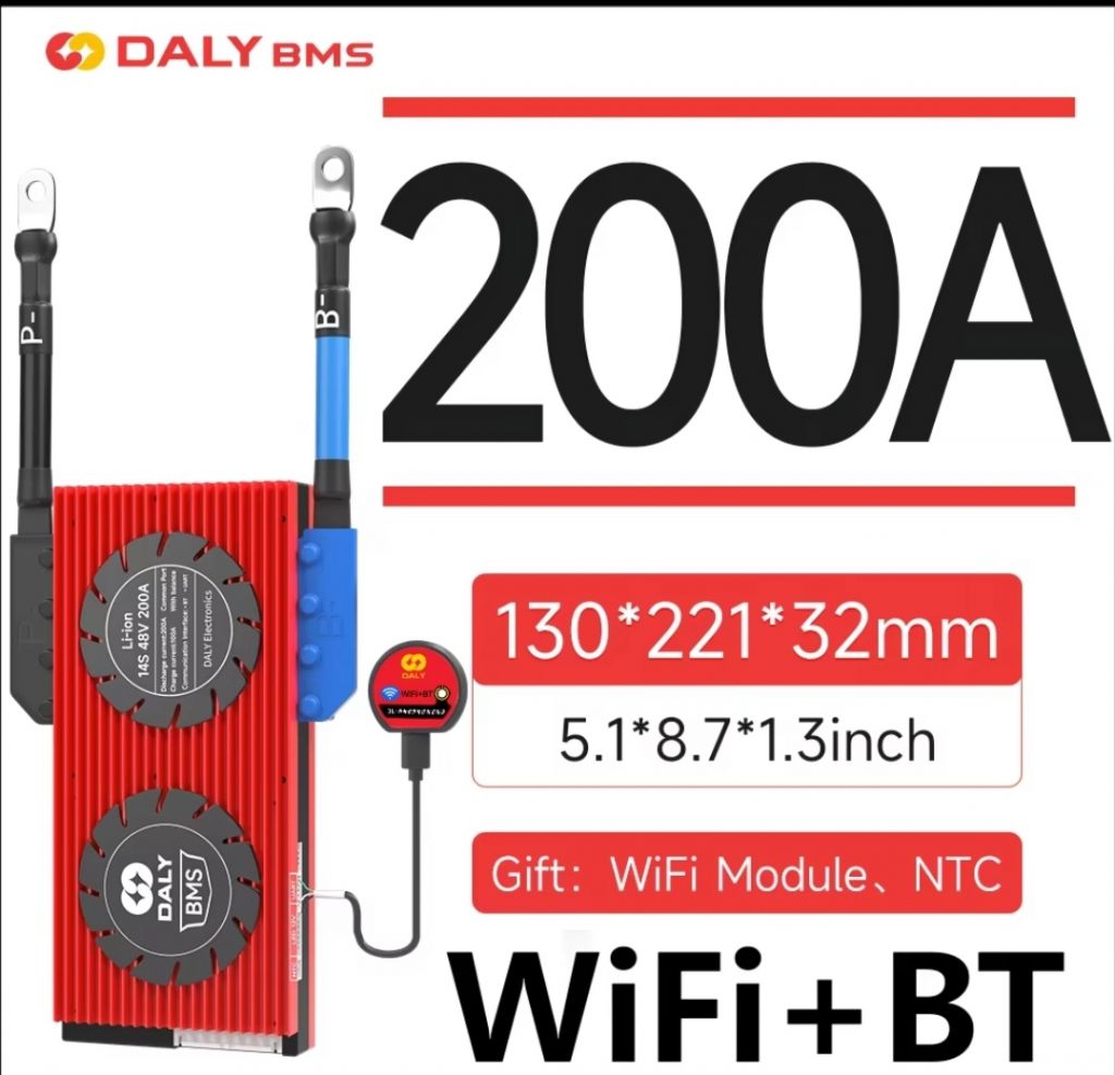 Smart BMS Daly LiFePO4 8S24V200A WiFi, BT - фото фото фото 0
