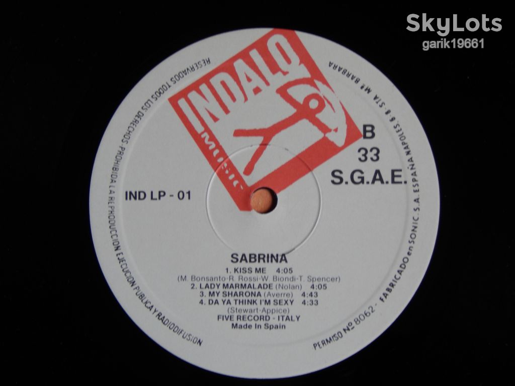 Sabrina - Sabrina  (Indalo Music – INDLP-01, Spain) EX+/NM- - фото фото фото 3