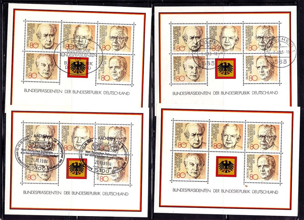 Германия   1982 г MNH  + гаш.  - 4  блока - личности - фото фото фото 0