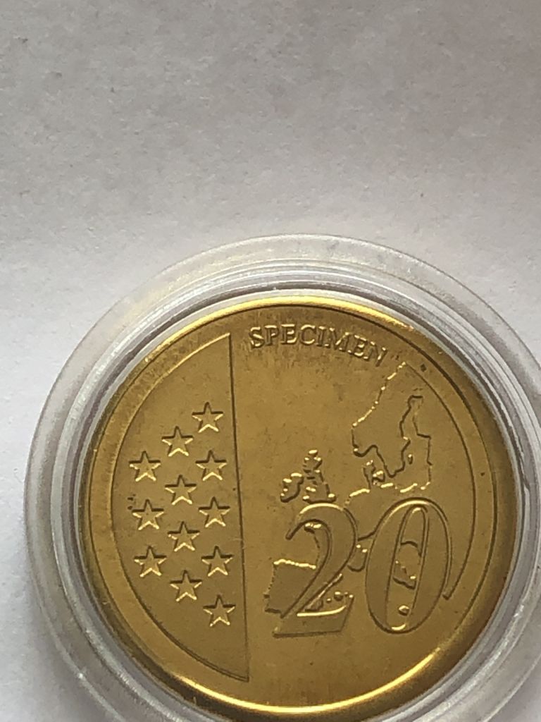 20 євроцентів  Ватикан. Папа. SPECIMEN. Європроба. Капсула. - фото фото фото 1