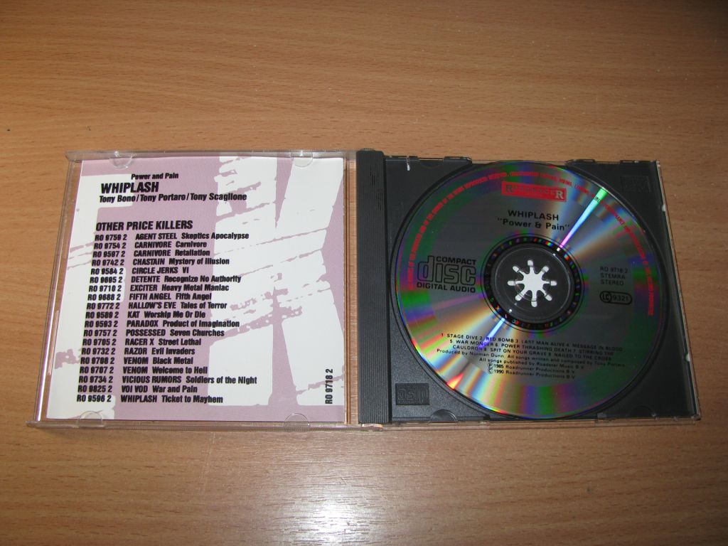 WHIPLASH - Power And Pain  (1990 Roadracer 1st press) - фото фото фото 1