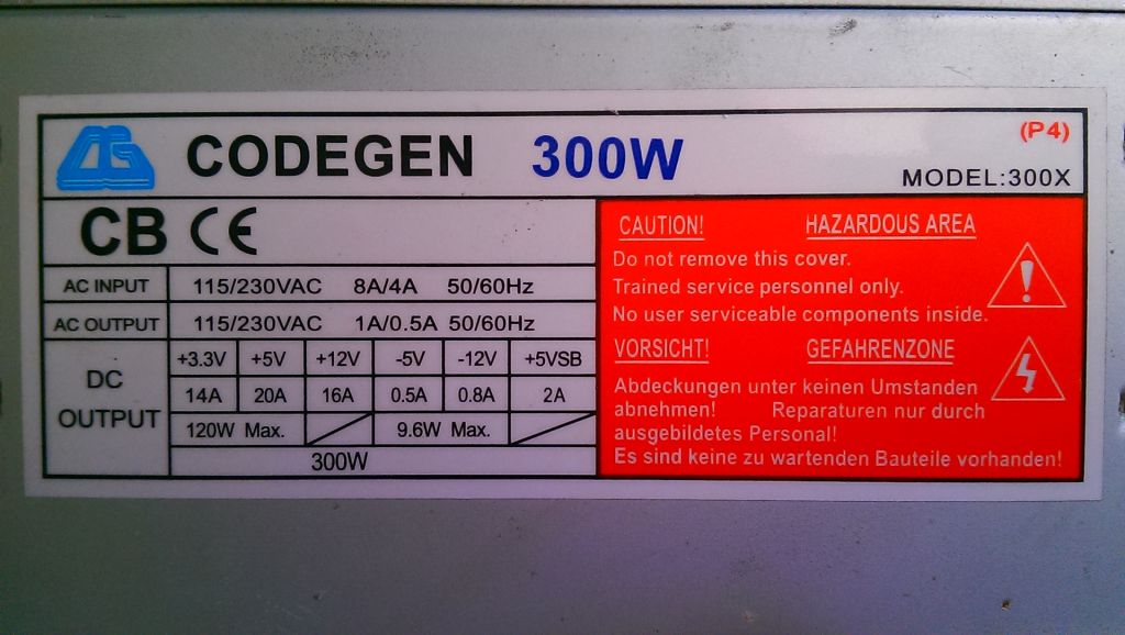 Codegen 300 W ATX блок живлення для системного блока комп'ютера - фото фото фото 0