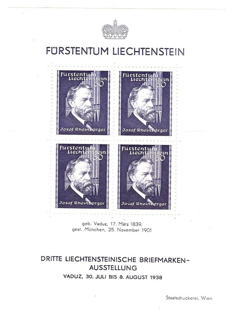 Лихтенштейн 1938 г  MNH - личности - блок - фото фото фото 0