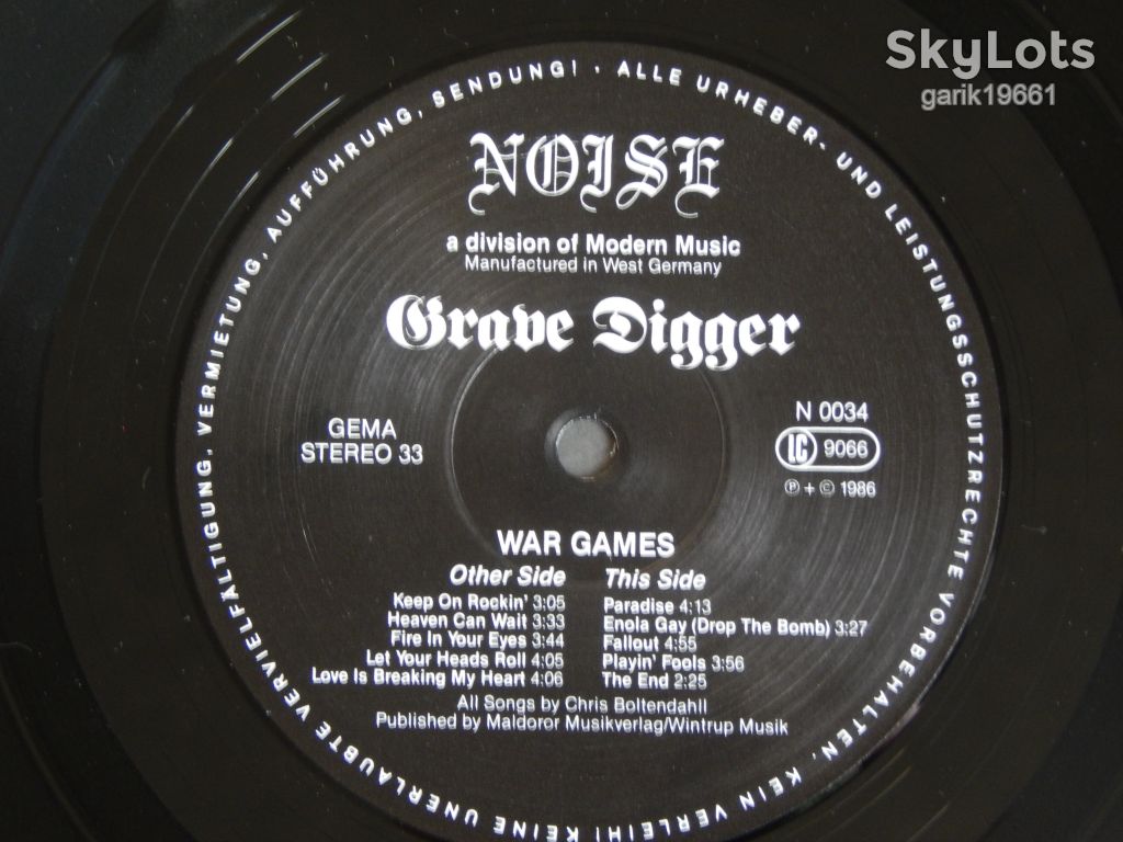 Grave Digger ‎– War Games   (Noise ‎– N 0034, Germany) NM-/NM- - фото фото фото 3