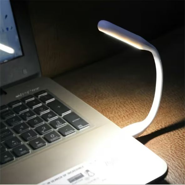 Гнучка USB led лампочка-ліхтарик для повербанка і ноутбука. Колір чорний - фото фото фото 1