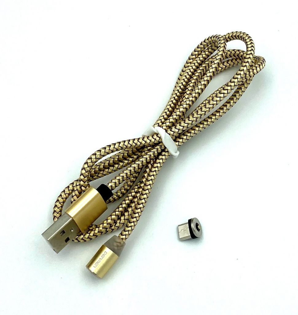 Магнитный дата кабель Metal Magnetic 360 DENMEN D09V Micro USB Золотой - фото фото фото 1