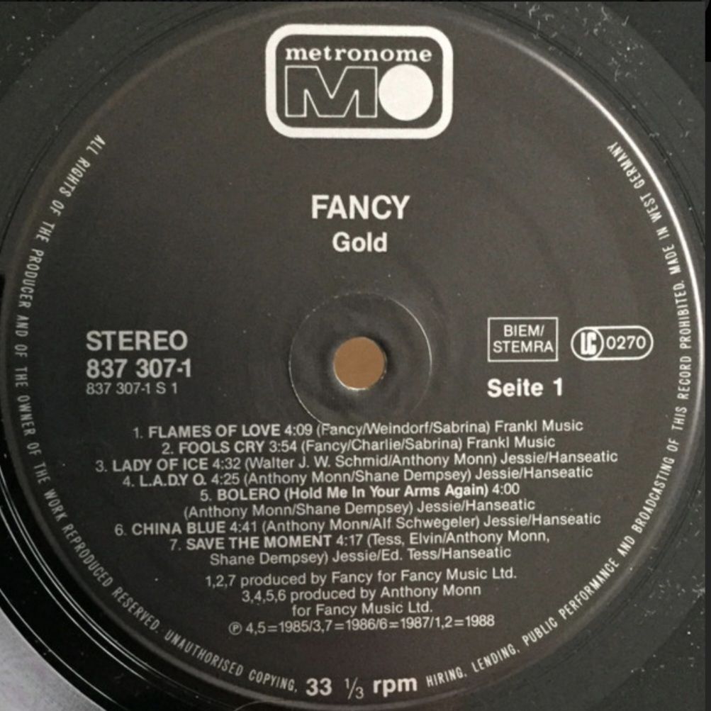 Fancy - Gold - 1985-88.  (LP). 12. Vinyl. Пластинка. Germany - фото фото фото 4