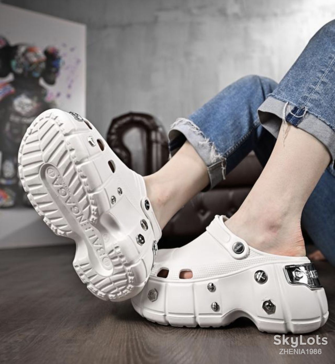 Женские Кроксы в стиле BALENGAGA X CROCS Rubber Hardcroc Metal    ( 36/37 размер ) - фото фото фото 2
