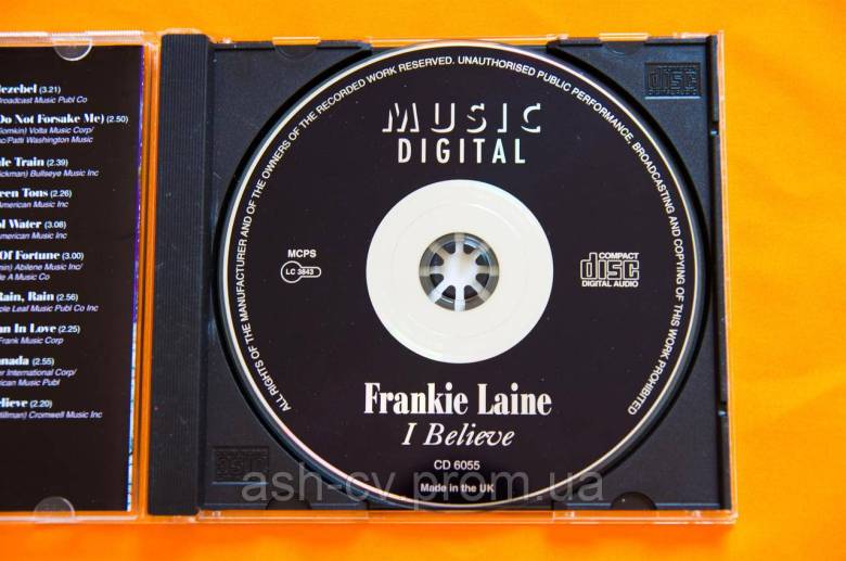 Музичний диск CD. FRANKIE LAINE - I BELIEVE - фото фото фото 3