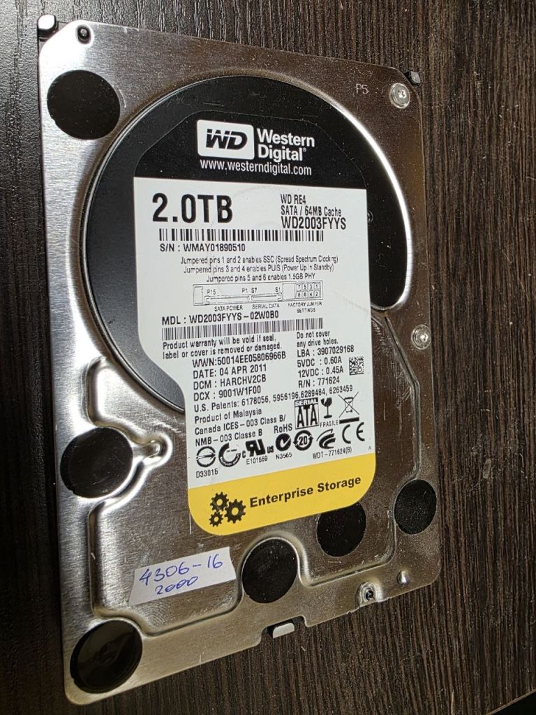 2000Gb 2Tb 3,5 SATA3 64Mb WD2003FYYS Western Digital жорсткий диск   (4306-16) - фото фото фото 0