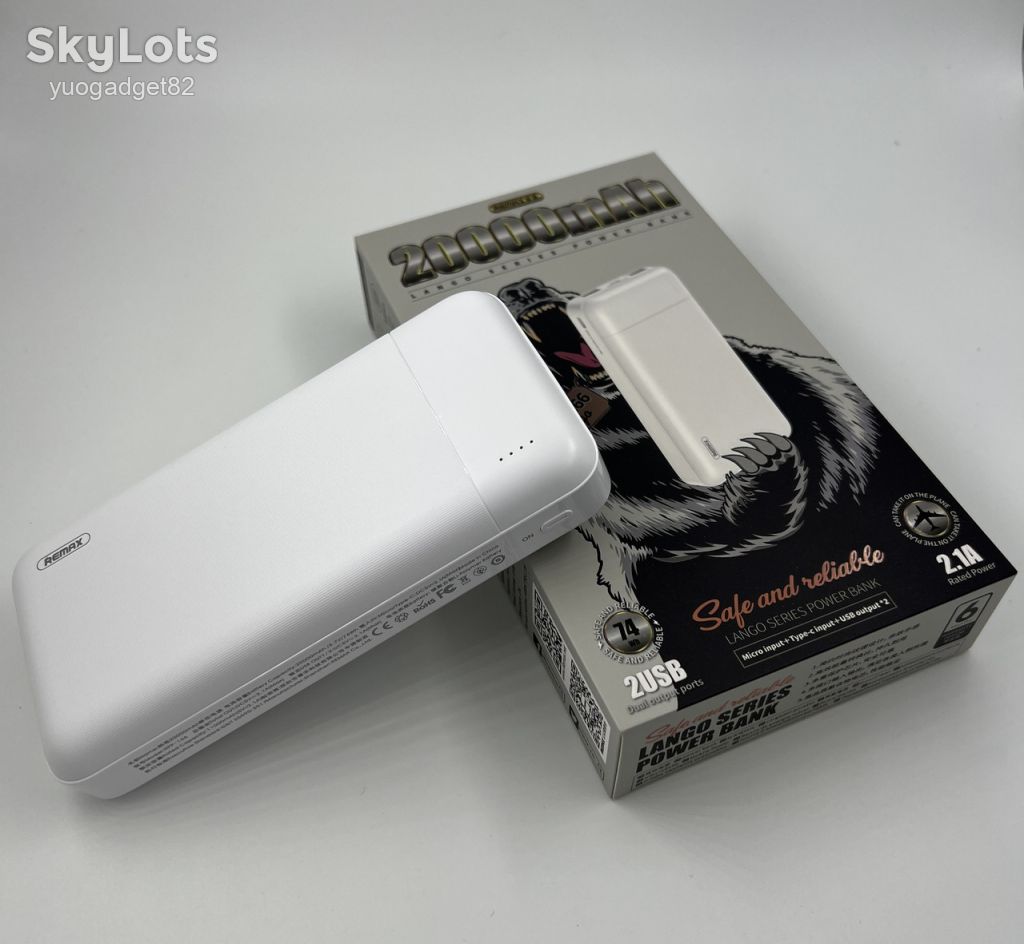Power Bank Remax RPP-166 Lango White    (20000mAh/2A/2USB) - фото фото фото 0