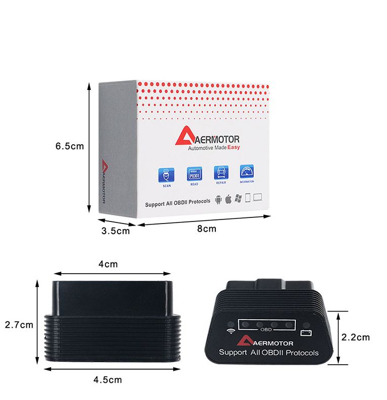 Сканер AERMOTOR OBD 2 ELM327 V1.5 PIC18F25K80 WIFI IOS/ANDROID - фото фото фото 2