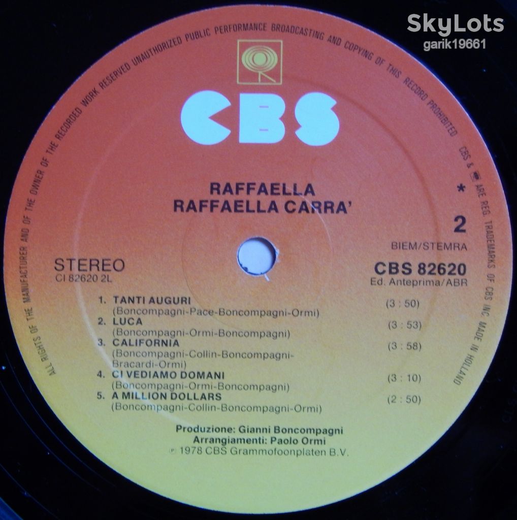 Raffaella Carra – Raffaella  (CBS – CBS 82620, Holland) insert EX/NM- - фото фото фото 4