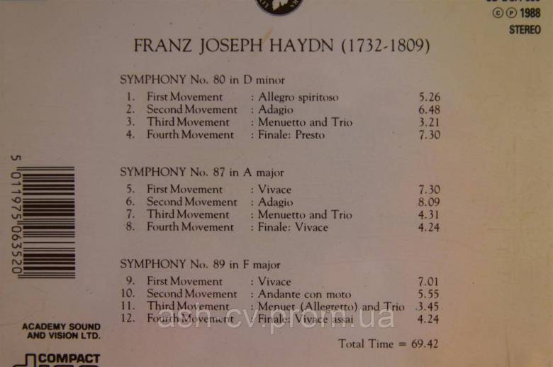 Музичний диск CD. FRANZ JOSEPH HAYDN - фото фото фото 2