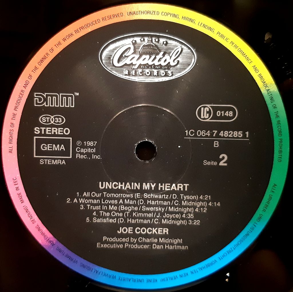 Joe Cocker - Unchain My Heart - 1987.    (LP). 12. Vinyl. Пластинка. EEC - фото фото фото 3