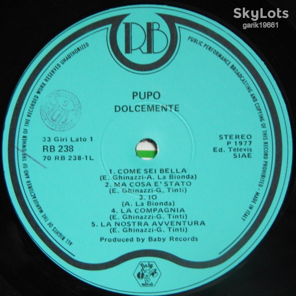 Pupo – Dolcemente  (Record Bazaar – RB 238, Italy) EX+/EX+ - фото фото фото 2