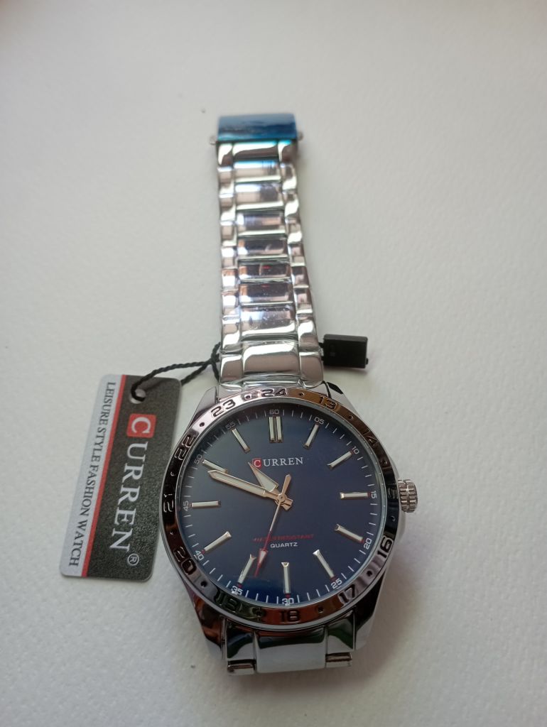 Чоловічий стильний годинник Curren 8452 silver-blue   (Hector).  Оригінал. - фото фото фото 4